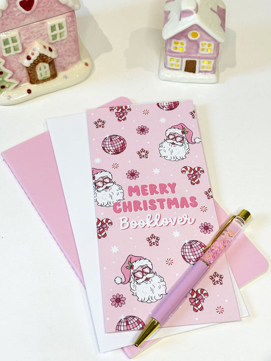 Merry Christmas Book Lover Card with FREE bookmark inside