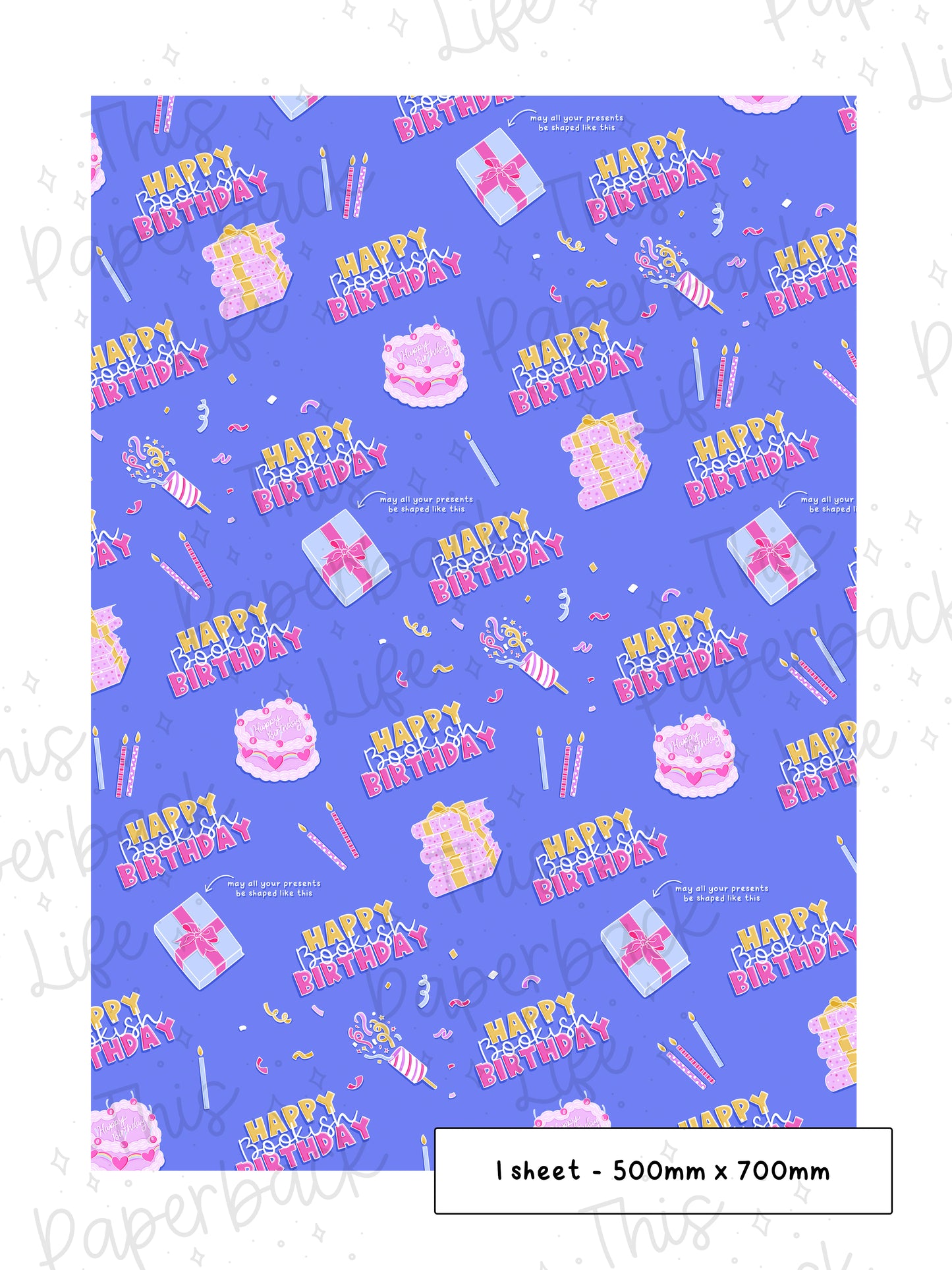 Happy bookish birthday Gift Wrap