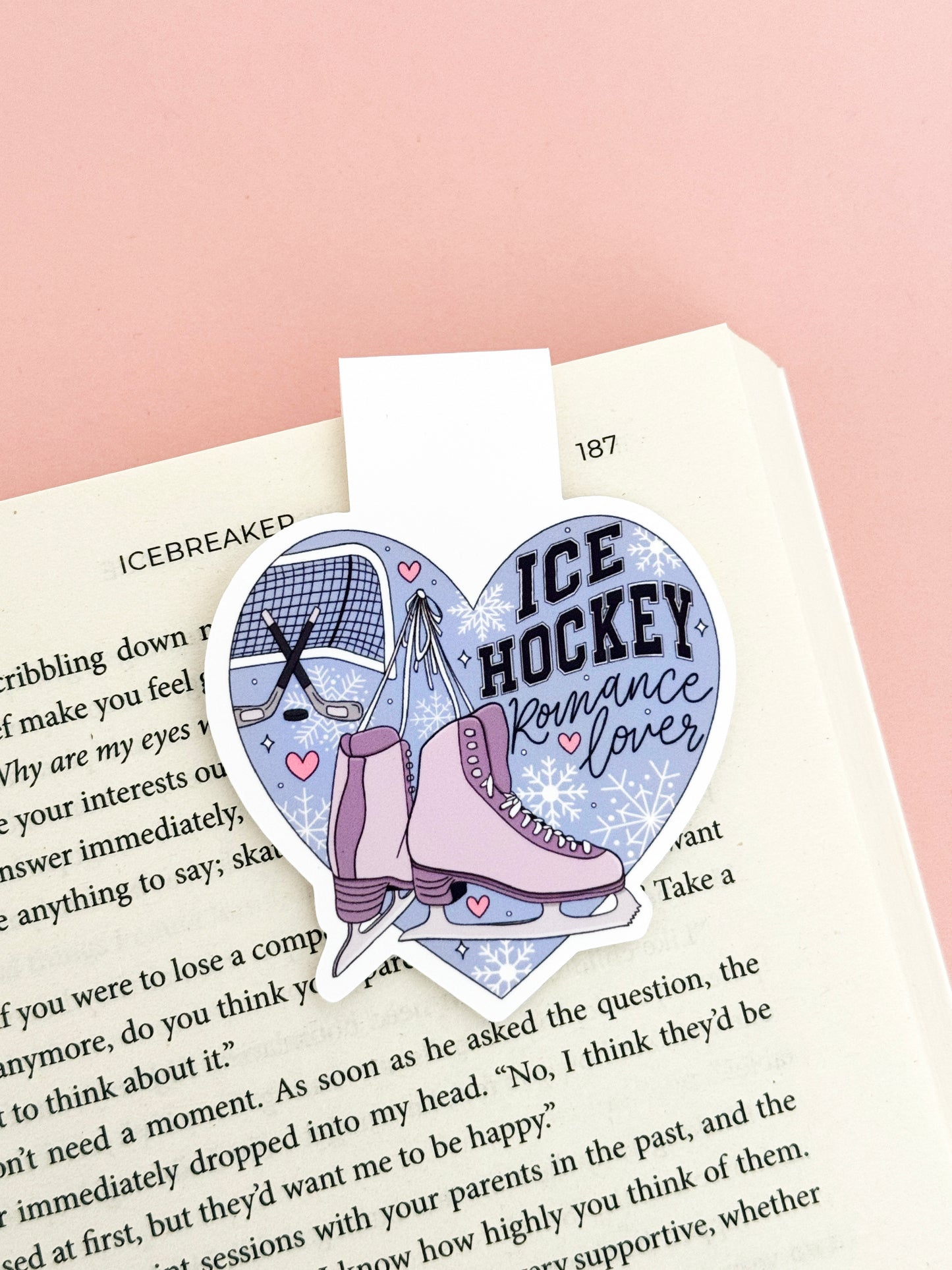 Ice Hockey Romance Lover Magnetic Bookmark