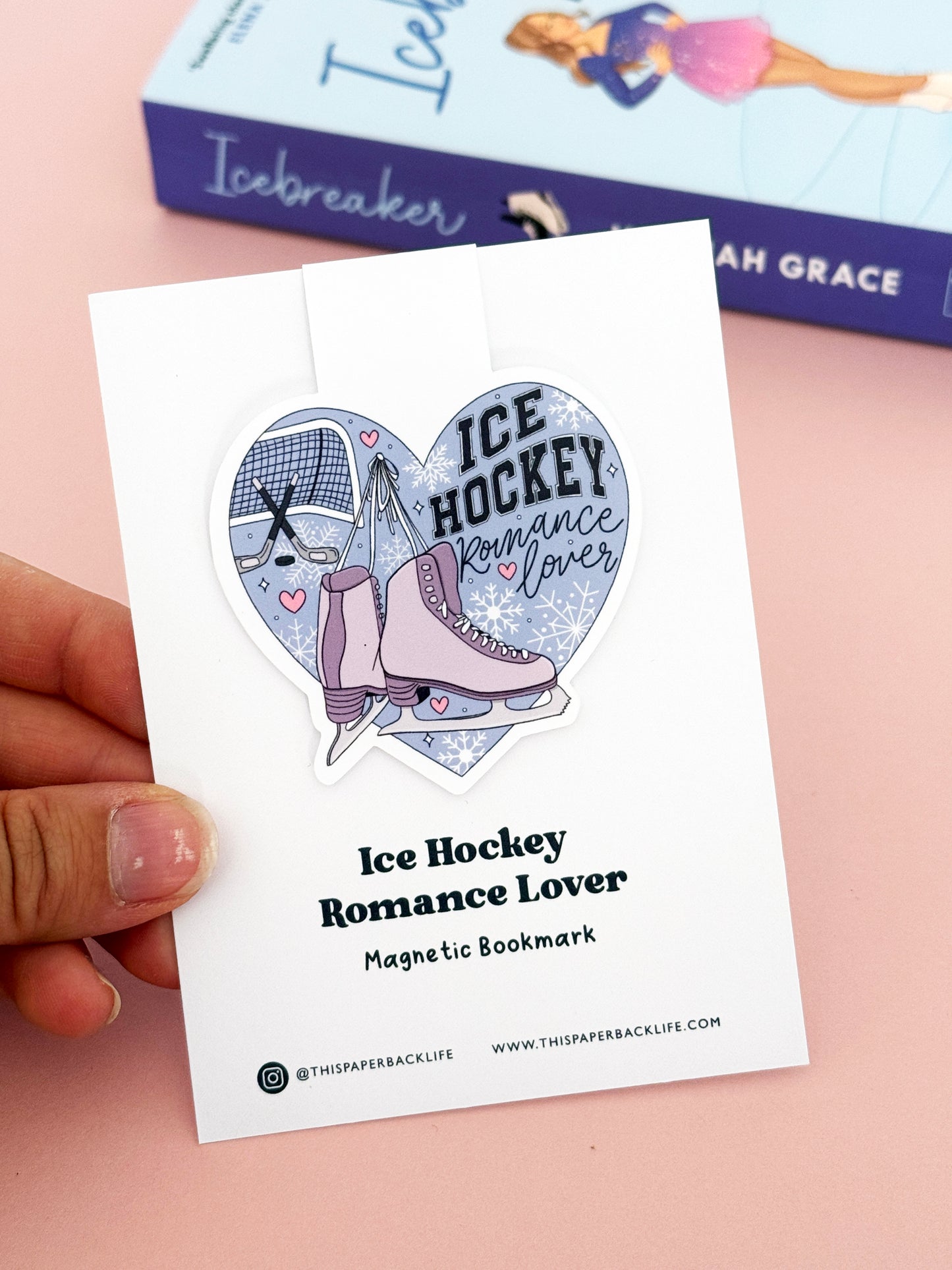 Ice Hockey Romance Lover Magnetic Bookmark