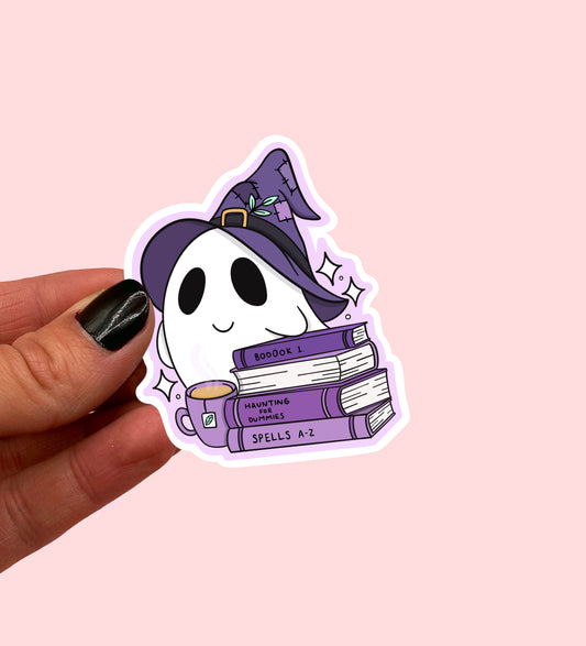 Cute Ghost Reader Sticker