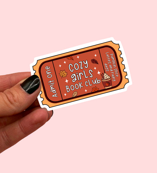 Cozy Girls book club Ticket Sticker