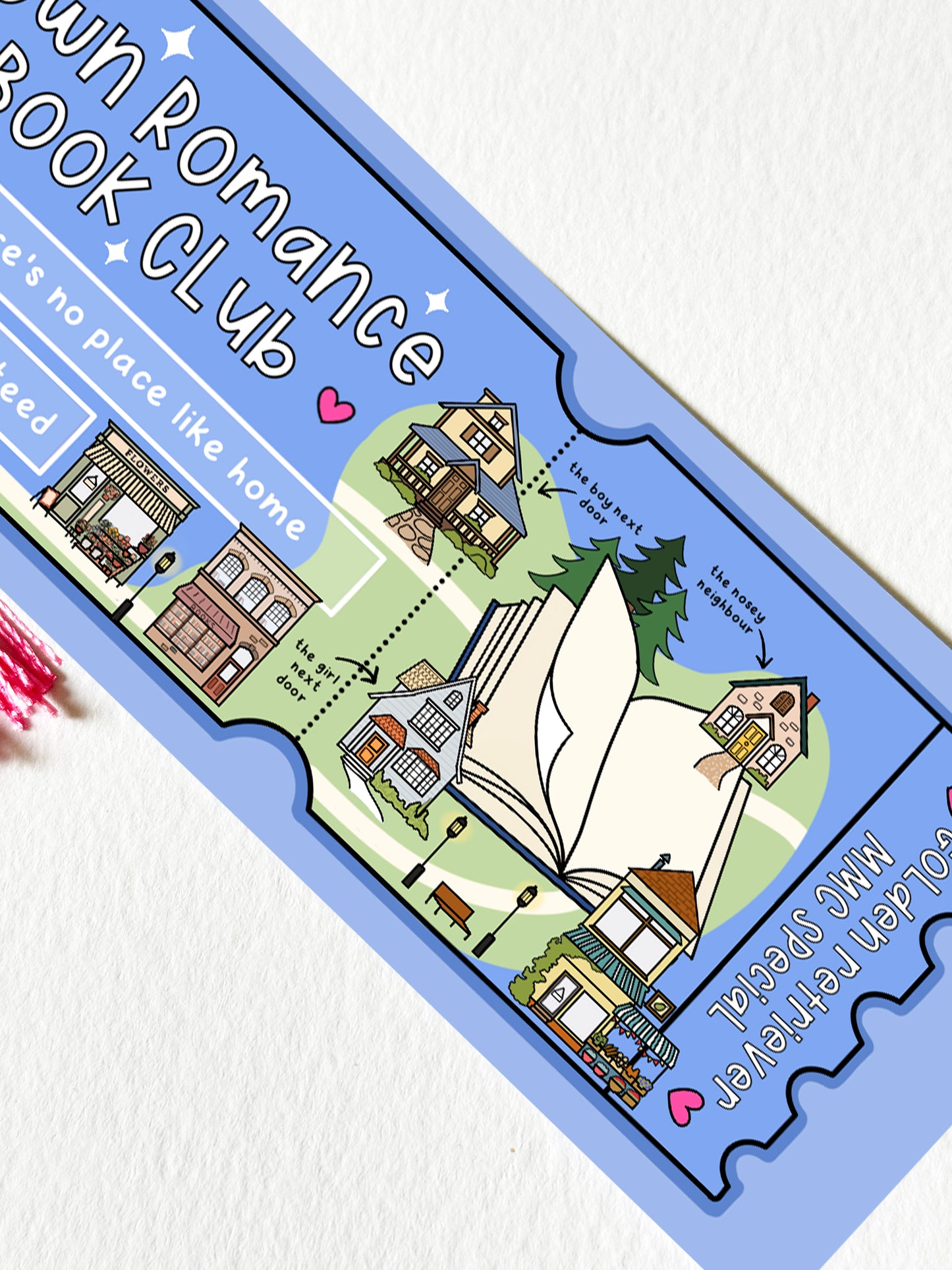 Small town romance lovers book club bookmark