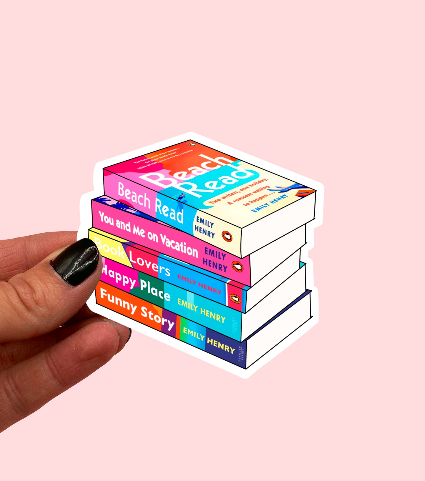 Emily Henry Book Stack Sticker