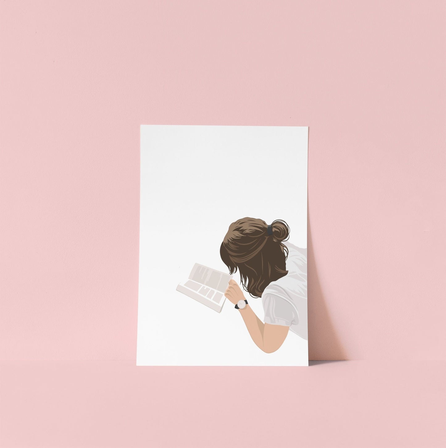 Girl reading book wall art