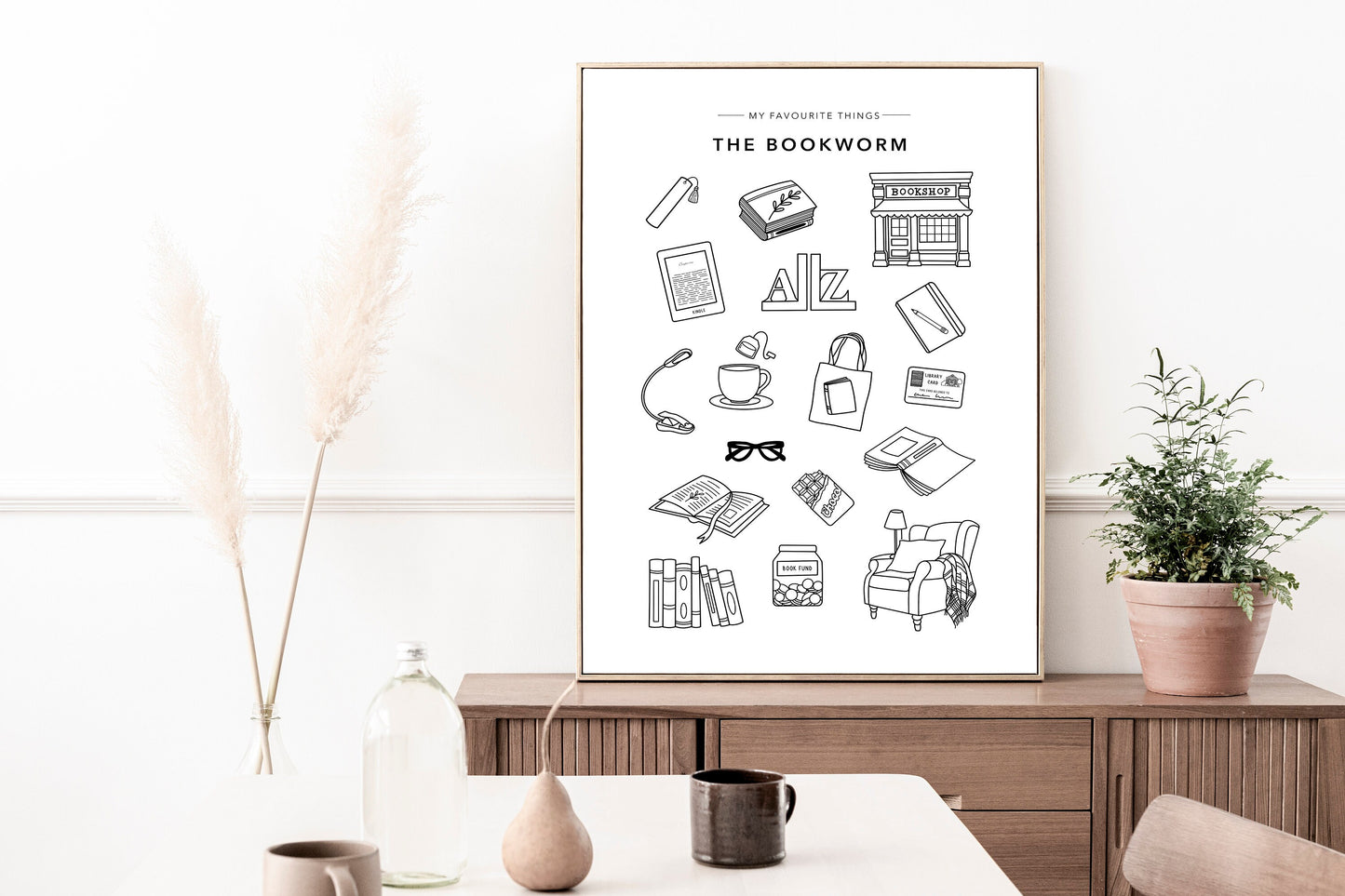 Bookworm favourite things print