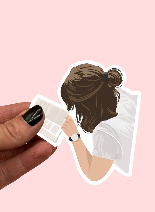 Girl reading Sticker