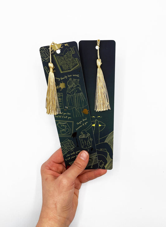 Verity inspired gold foiled bookmark