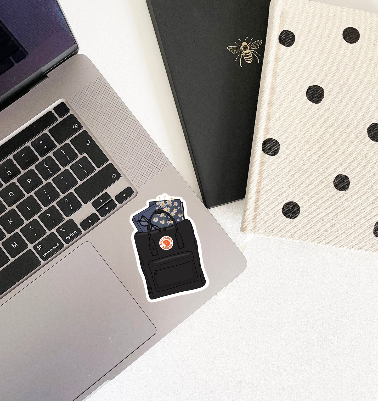 Book Backpack and Daisies sticker