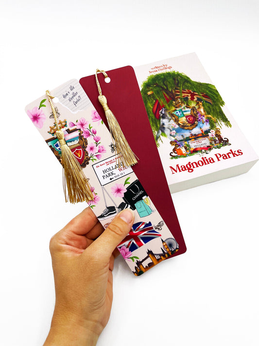 Magnolia Parks inspired gold foiled bookmark