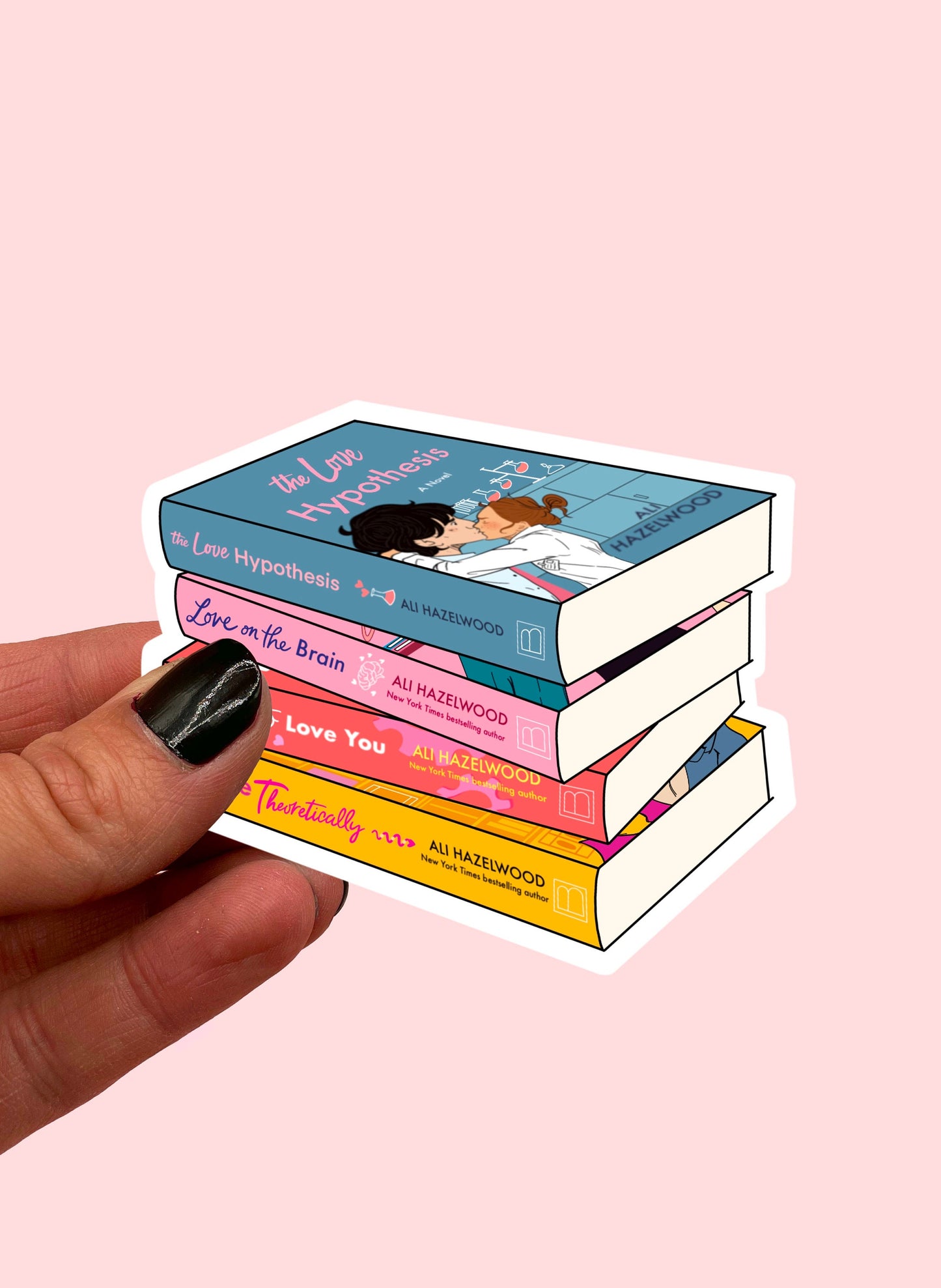 Ali Hazelwood Book Stack Sticker