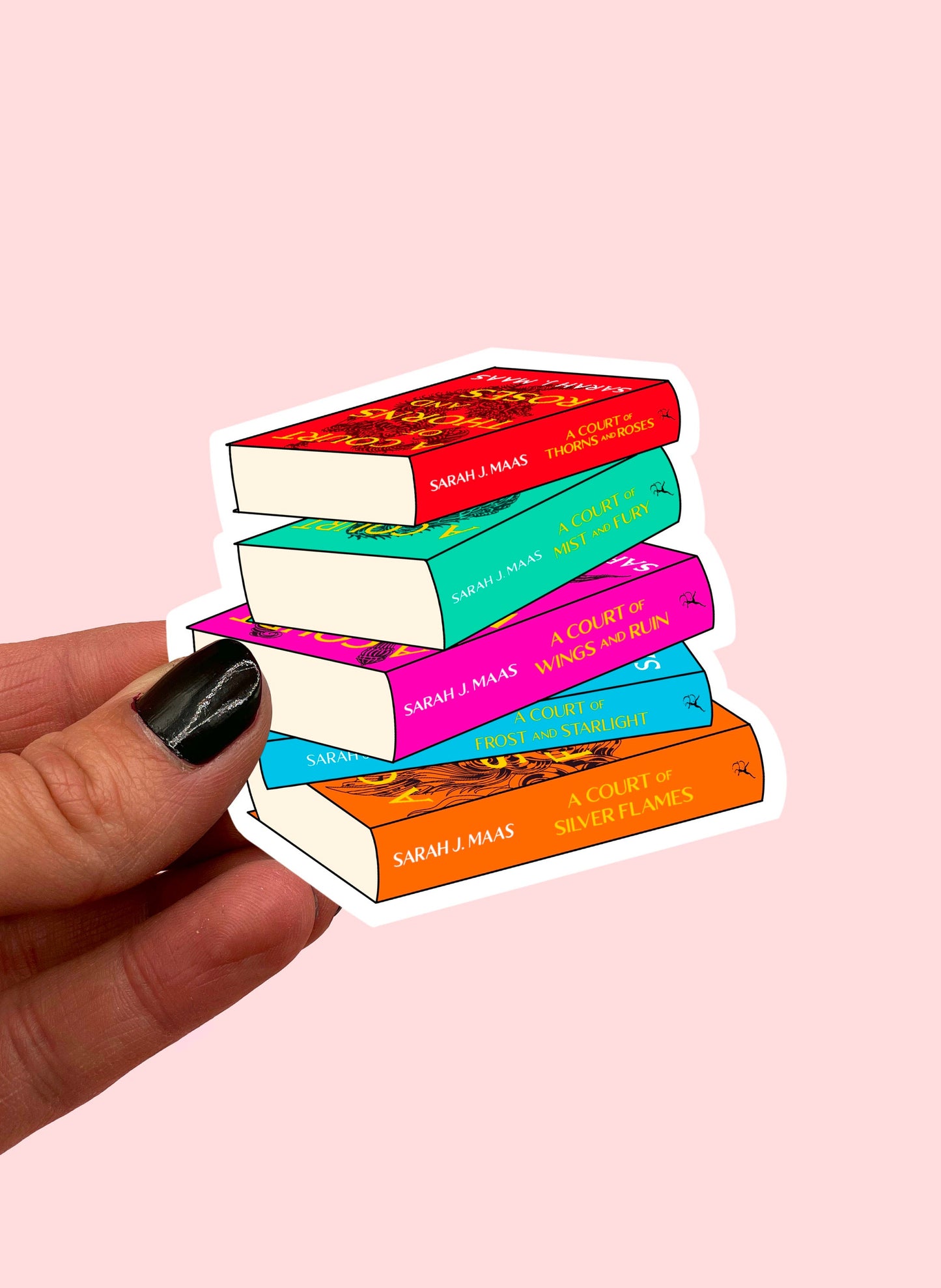 ACOTAR book stack sticker