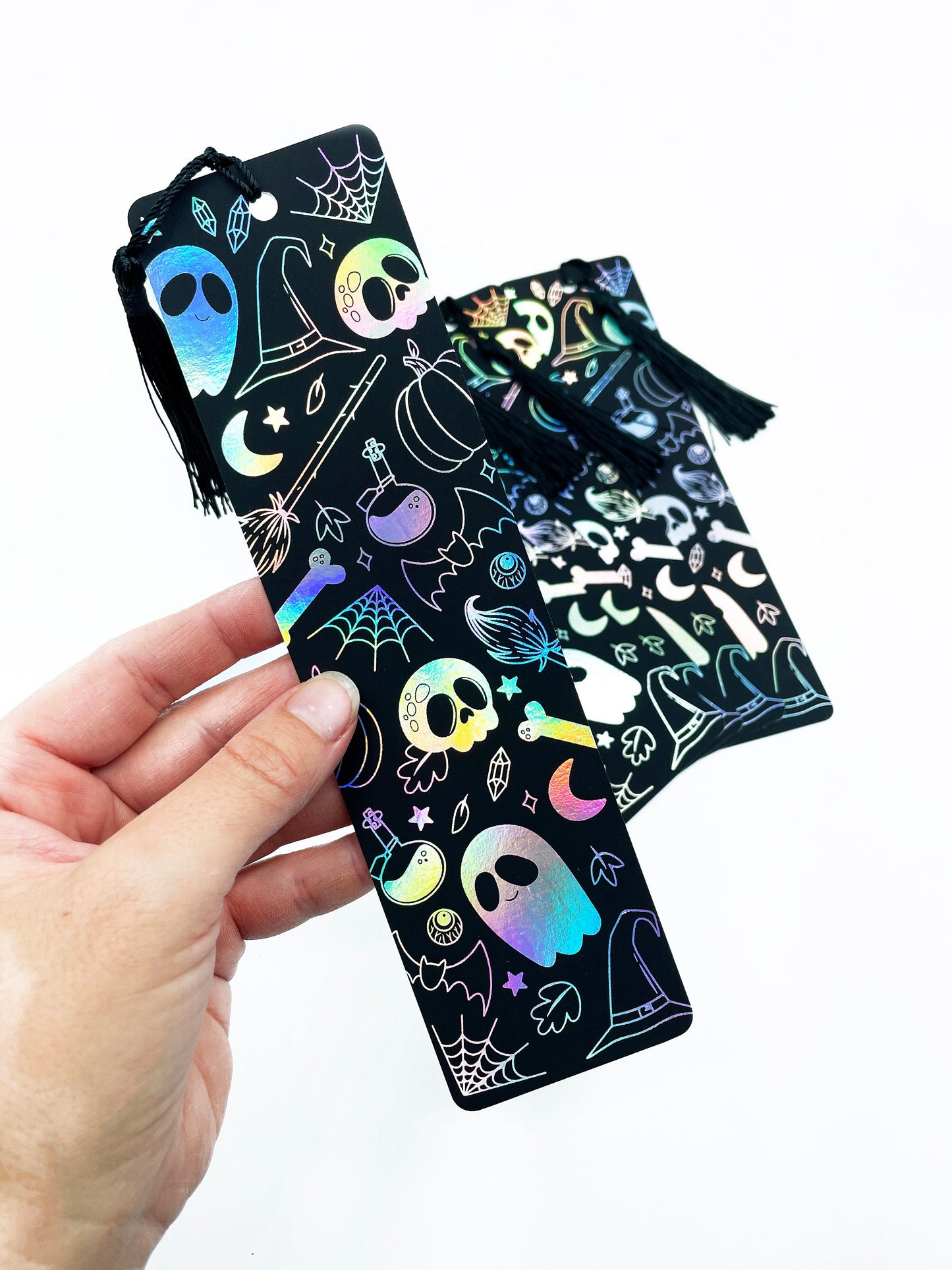 Halloween holographic foiled bookmark