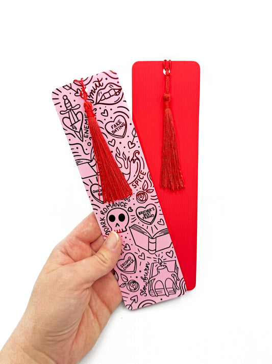 Romance book lover red foiled bookmark